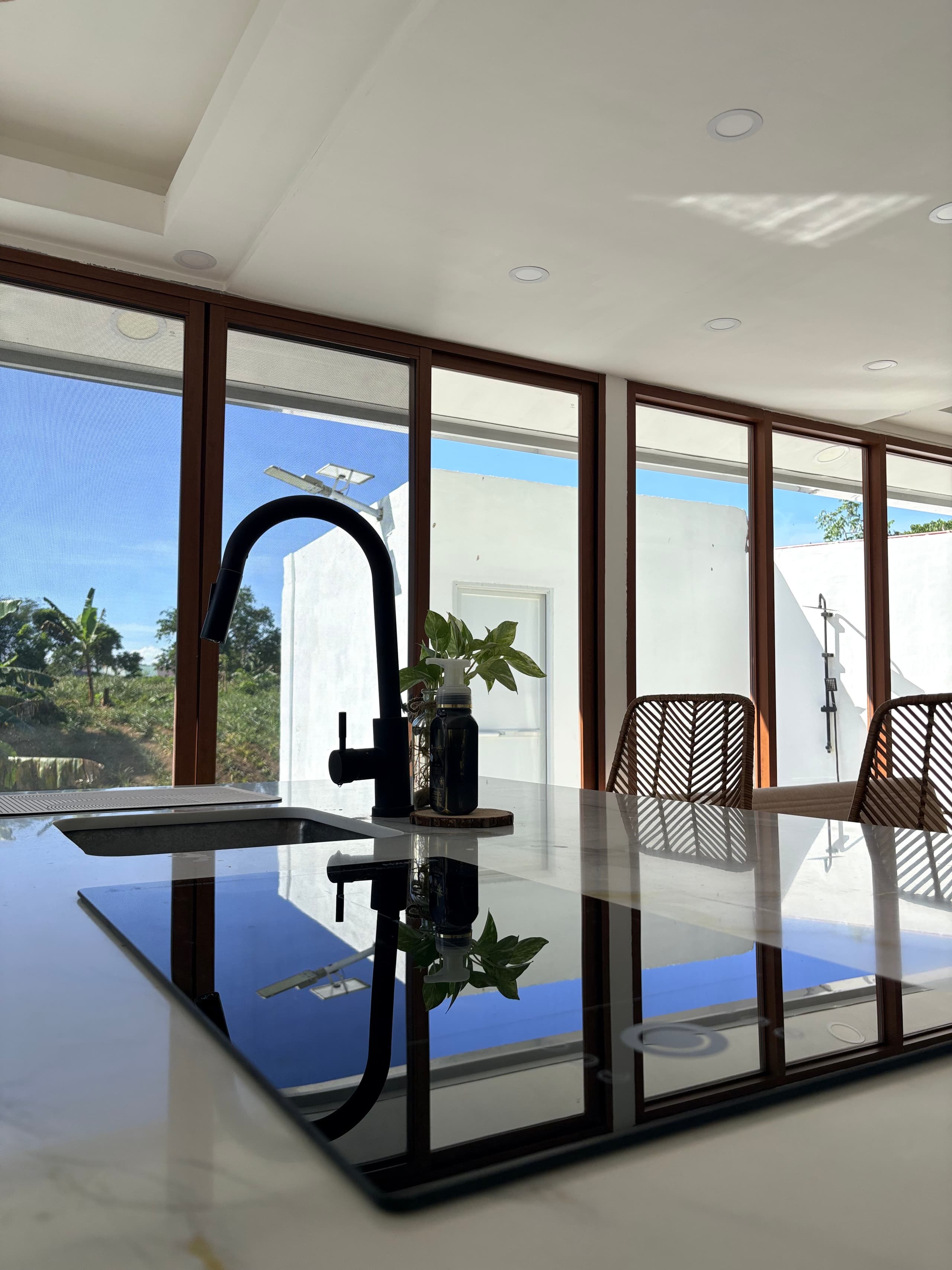 Relaxing poolside moment